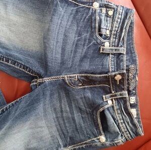 Miss Me Blue Skinny Jeans with Distressed Look